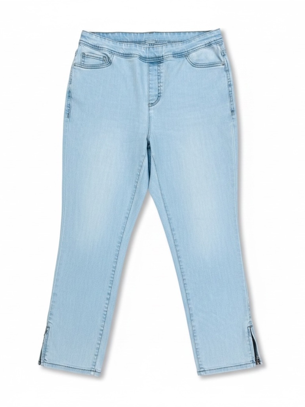 Chico's Size 1 (US 8) Perfect Stretch Girlfriend Light Wash Pull-On Ankle Jeans